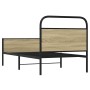 Estructura de cama sin colchón 75x190 cm madera roble Sonoma