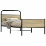 Estructura de cama sin colchón 100x200 cm madera roble Sonoma