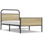 Estructura de cama sin colchón 100x200 cm madera roble Sonoma
