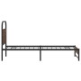 Estructura de cama sin colchón 100x190 cm madera marrón roble