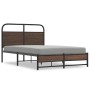 Estructura de cama sin colchón 135x190 cm madera marrón roble