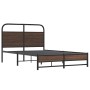 Estructura de cama sin colchón 135x190 cm madera marrón roble