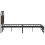 Estructura de cama sin colchón 135x190 cm madera marrón roble