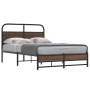 Estructura de cama sin colchón 140x200 cm madera marrón roble
