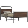 Estructura de cama sin colchón 100x200 cm madera marrón roble