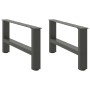 Patas para mesa de centro de acero antracita 2 uds 30×60 cm