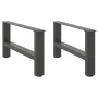 Patas para mesa de centro de acero antracita 2 uds 30×70 cm