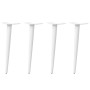 Patas para mesa de centro cónicas 4 uds acero blanco 42-43 cm