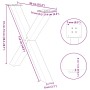 Patas para mesa de comedor en forma de X 3 uds antracita acero