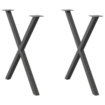 Patas para mesa de comedor en forma de X 2 uds antracita acero