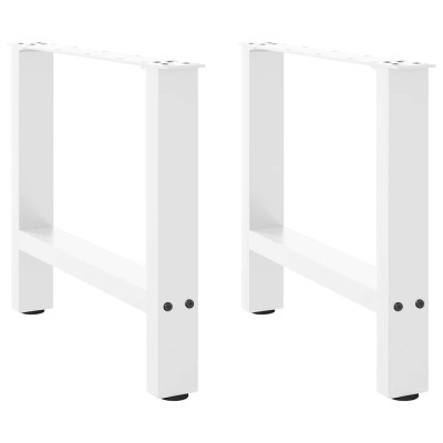 Patas de mesa de centro acero blanco 2 uds 60x(42-43) cm