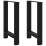 Patas de mesa de centro acero negro 2 uds 50x(72-73) cm