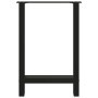 Patas de mesa de centro acero negro 2 uds 50x(72-73) cm