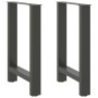 Patas de mesa de centro antracita 2 uds 50x(72-73)cm acero