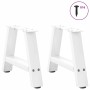 Patas de mesa de centro forma A 2uds acero blanco 30x(30-31) cm