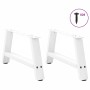 Patas de mesa de centro forma A 2uds acero blanco 60x(30-31) cm