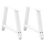 Patas de mesa de centro forma A 2uds acero blanco 60x(42-43) cm