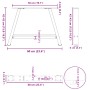 Patas de mesa de centro forma A 2uds acero blanco 60x(42-43) cm