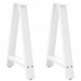 Patas de mesa de centro forma A 2uds acero blanco 60x(72-73) cm
