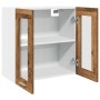 Armario de pared para cocina con puerta cristal envejecida