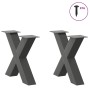Patas para mesa de centro en forma de X 2 uds antracita acero