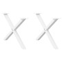 Patas de mesa de centro forma X 2uds acero blanco 70x(42-43) cm