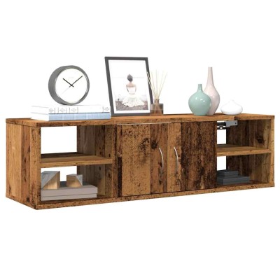 Armario de pared madera contrachapada envejecida 102x30x29 cm