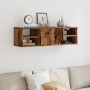 Armario de pared madera contrachapada envejecida 102x30x29 cm