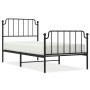 Estructura cama sin colchón con estribo metal negro 90x200 cm