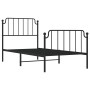 Estructura cama sin colchón con estribo metal negro 90x200 cm