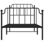 Estructura cama sin colchón con estribo metal negro 90x200 cm