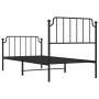 Estructura cama sin colchón con estribo metal negro 90x200 cm