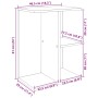 Mesita de noche madera de ingeniería ahumado roble 46,5x29x61cm
