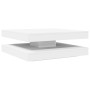 Mesa de centro giratoria 360 grados blanco 90x90x34,5 cm