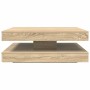 Mesa de centro giratoria 360 grados roble sonoma 90x90x34,5 cm