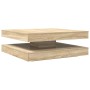 Mesa de centro giratoria 360 grados roble sonoma 90x90x34,5 cm