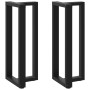 Patas de mesa bar forma T 2 uds acero negro 40x35x(101-102) cm
