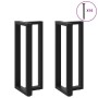 Patas de mesa bar forma T 2 uds acero negro 40x35x(101-102) cm