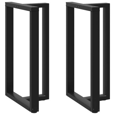 Patas de mesa bar forma T 2 uds acero negro 60x35x(101-102) cm