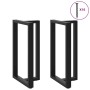 Patas de mesa bar forma T 2 uds acero negro 60x35x(101-102) cm