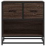 Mesilla de noche roble marrón 60x31x60 cm madera contrachapada