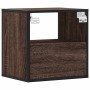 Mesita de noche de pared color roble marrón 40x31x39,5 cm