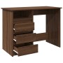 Escritorio de madera de ingeniería marrón roble 102x50x75 cm