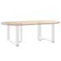 Patas de mesa de centro en forma de T 2 uds acero blanco
