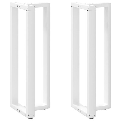 Patas de mesa bar forma T 2 uds acero blanco 50x35x(111-112) cm