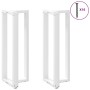 Patas de mesa bar forma T 2 uds acero blanco 50x35x(111-112) cm