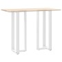 Patas de mesa bar forma T 2 uds acero blanco 50x35x(111-112) cm