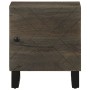 Mesita de noche de madera maciza de mango negra 40x33x46 cm