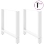 Patas de mesa de centro acero blanco 2 uds 100x(72-73) cm