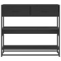 Mesa consola de madera contrachapada negro 90x35x80 cm